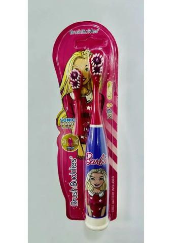 Дитяча електрична зубна щітка із запасною насадкою роботою від батарейок для дітей малюків дівчаток (481618-Prob) Барбі Unbranded (363988018)