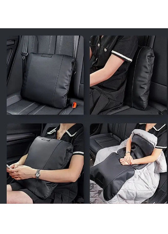 Подушка ковдра 2 в 1 автомобільна на автокрісло в салон машини автомобіля екошкіра з перфорацією 42х42 см (479133-Prob) Unbranded (315844240)