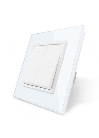 Вимикач універсальний 2-клавішний білий скло 250В 10А (VL-C7FCMKS-1WP) Livolo (370985139)