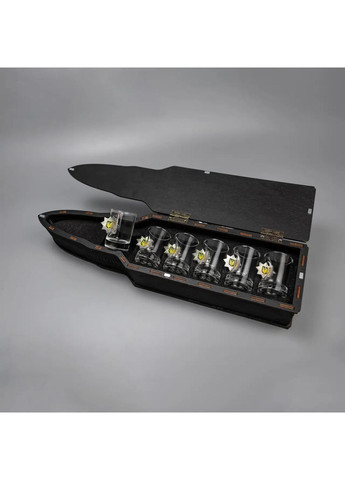 Стопки из прозрачного стекла "Национальная полиция" Деревянная упаковка в виде шара Handmade 225-001-054 (366889332)