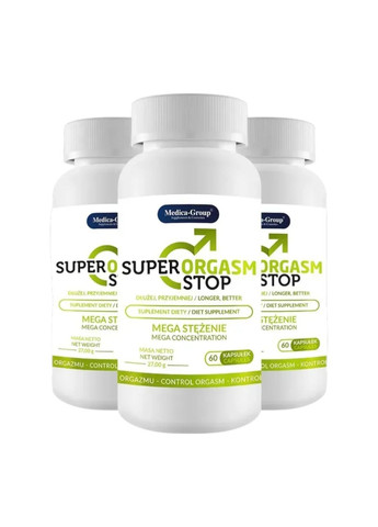 Капсулы для контроля эякуляции Super Orgasm Stop, 60 шт – для увеличения продолжительности полового акт Medica-Group (369656266)