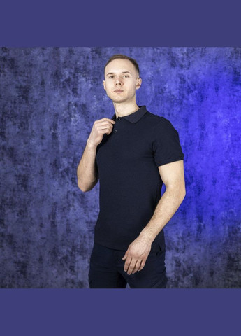 Темно-синяя футболка-базовая футболка поло с коротким рукавом для мужчин Vakko