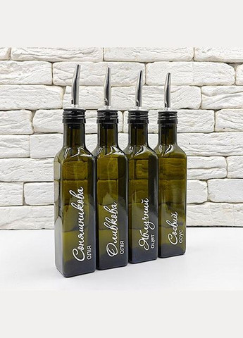 Набор бутылок для масла и уксуса 4 шт. с дозатором 250 мл (укр.) No Brand (298794679)