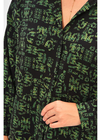 Зелена сорочка жіноча зеленого кольору з принтом з баскою Let's Shop