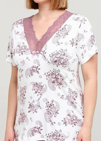 Біла всесезон піжама (футболка, бриджі) Cotpark