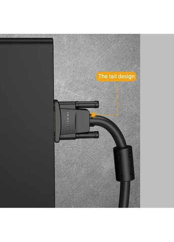 Кабель VGA(3+6) Male to Male Cable with ferrite cores 3M Black () () Vention DAEBI (372676457)