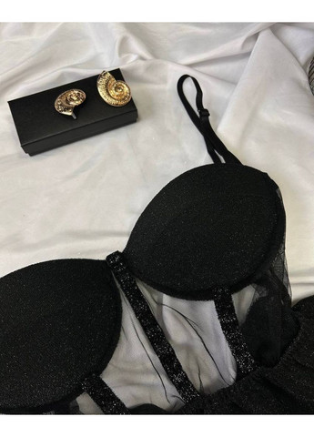 Чорна святковий, коктейльна, вечірня, кежуал жіноча сукня з корсетом, з відкритими плечима FINO Mode