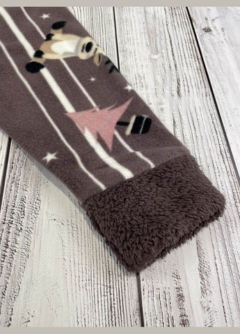 Коричнева зимня утеплена піжама для дівчинки No Brand