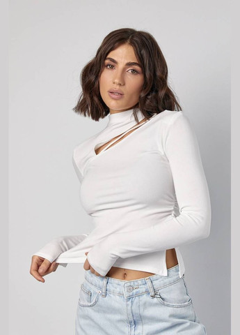 Женская водолазка с драпировкой и асимметричным вырезом спереди Lurex (327218287)