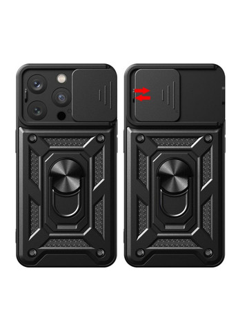 Чехол Shockproof для Apple iPhone 16 Pro Max - противоударный, с подставкой и шторкой для камеры - Black Primo (369608623)