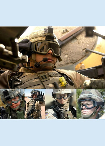 Тактичні захисні окуляри, маска зі змінними лінзами / Панорамні незапітніючі. Колір чорний Daisy (329741369)