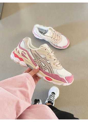 Жіночі кросівки Asics Pink Beige асікс No Brand Gel nyc рожеві демісезони (367179188)