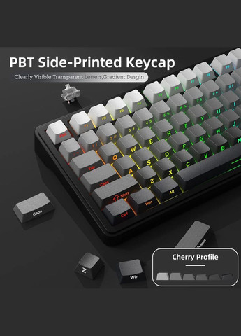 X85 Grey беспроводная клавиатура 75% RGB подсветка | боковая гравировка ATTACK SHARK (354224123)