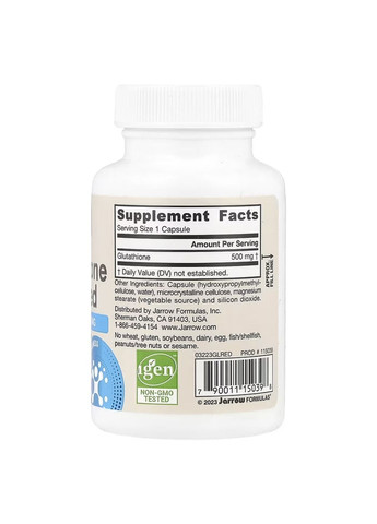 Комплекс глутатиона Reduced Glutathione 500 mg - 60 caps Jarrow Formulas (364201690)