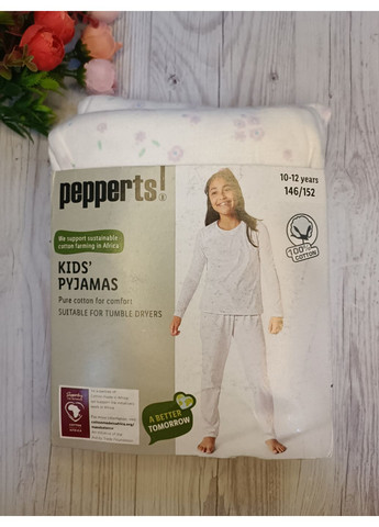 Біла всесезон піжама для дівчинки Pepperts