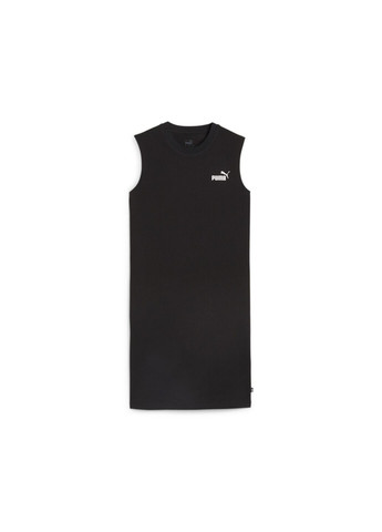 Черное спортивное платье ess+ women's sleeveless dress Puma однотонное