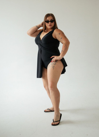 Черный летний купальник платье сплошной купальник-платье, слитный Ods