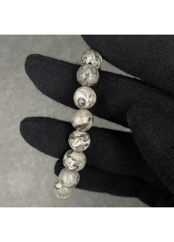 УЦІНКА! Браслет із натуральної сірої яшми 8 мм (УЦ-00001) Hemst (366089415)