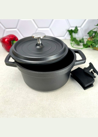 Кастрюля с крышкой 1.5 л из антипригарного алюминия для индукции Kamille (303211744)