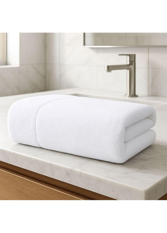 Рушник махровий 50х90 см пл 600 г/м2 для рук та обличчя натуральна бавовна білий IDEIA білий
