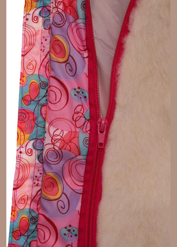 Розовый зимний комбинезон для девочки на холлофайбере с принтом галактики бэбик розовый с коричневым мехом 80 см (53016) BABYKROHA