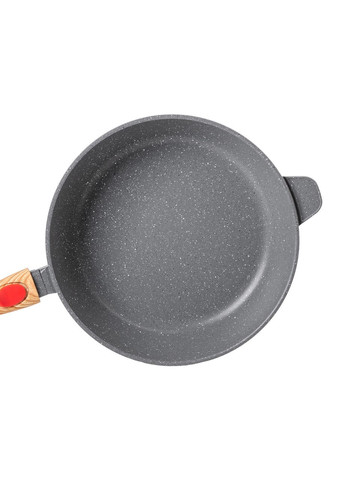 Алюмінієва глибока сковорода (3,5 л) зі скляною кришкою Ø28 см сіра HP-4-465G (A-033142) MGC (342759171)