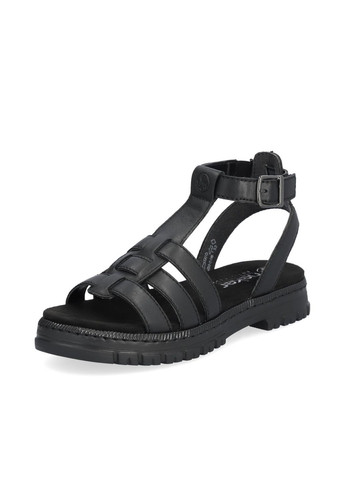 Черные босоножки (р) кожа 0-1-1-v-4255-00 Rieker с ремешком