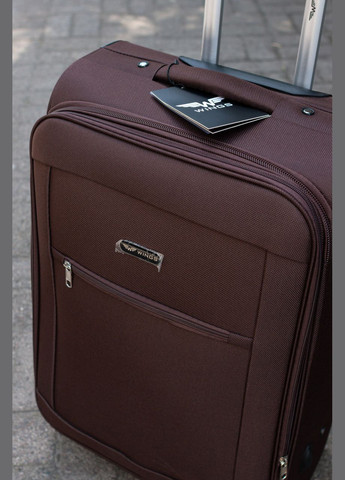 Чемодан тканевый 1701 размер М средний на 2 колесах, цвет черный Wings 1701/2 (338182658)