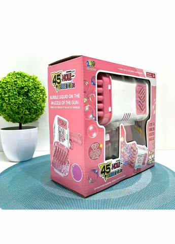 Пістолет для запуску мильних бульбашок 45 отворів 17 см Рожевий (2023-58A) TK Group (325692334)
