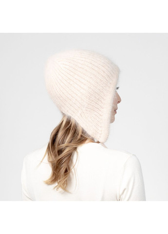 Шапка чепчик с завязками женская ангора бежевая СИЛИЯ LuckyLOOK 620-858 (322792256)