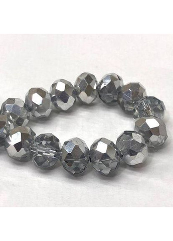 Бусины хрустальные рондель 8х6мм, нить-65 ед, серебристый зеркальный Plus-plus (352744829)