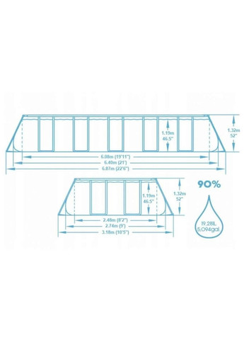 Каркасний басейн 640 x 274 x 132 см 5612b Bestway (342109525)