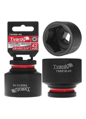 Головка ударна "Tvardy" з хром-молібденової сталі (Cr-Mo) 3/4" 6-гранна 42 мм Geko (355263158)