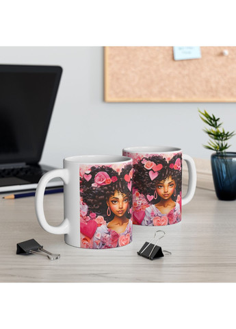 Керамічна чашка з дизайном "Дівчина з трояндами"- 4 No Brand (368671314)