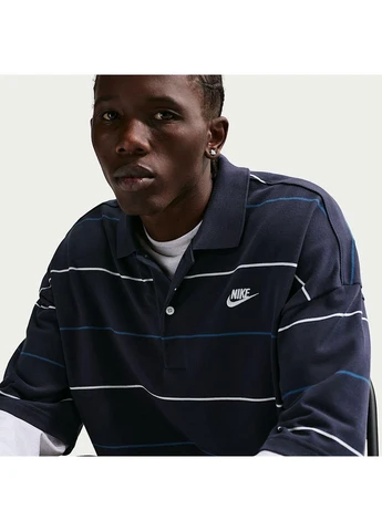 Черная футболка-поло club os stripe black if0736-451 для мужчин Nike