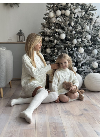 Молочна сукня туніка в'язана No Brand