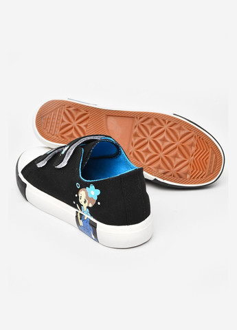 Чорні кеди дитячі чорного кольору текстиль Let's Shop