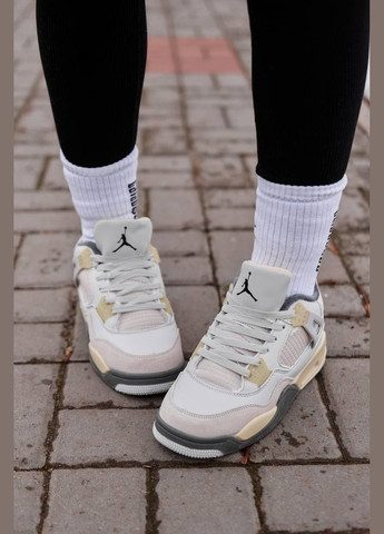 Кросівки зимові жіночі Nike Air Jordan 4 winter beige white fur | Найк Аір Джордан 4 бежеві білі з хутром No Brand бежеві зими (308072623)