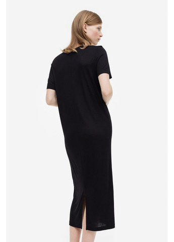 Чорна кежуал сукня з віскози H&M однотонна