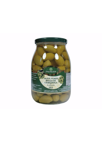 Оливки зеленые гиганты с костью e Olive Verdi Bella di Cerignola in Salamoia, 950 г Italcarciofi (369144640)