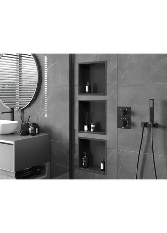 Полиця у ванну кімната вбудована чорна нержавіюча 30 см Nett YB-29 (352261569)