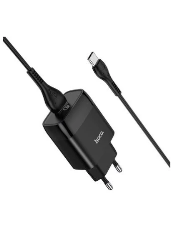 Зарядний пристрій C72Q Glorious USB QC3.0 + cable USB to USB-C 18W Black (6931474732545) Hoco (396884114)