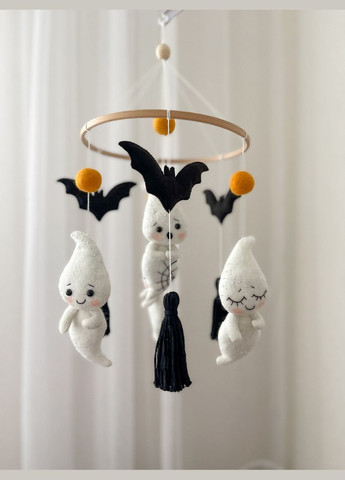Дитячий музичний мобіль на ліжечко для немовлят WooolyWool «Веселі привиди» з 35 мелодіями No Brand (342757871)