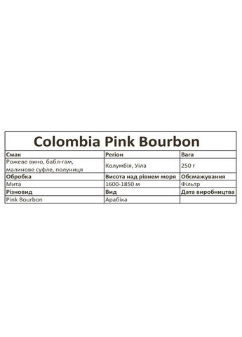 Дрип кофе Colombia Pink Bourbon, 12 г Silka SV (315761520)