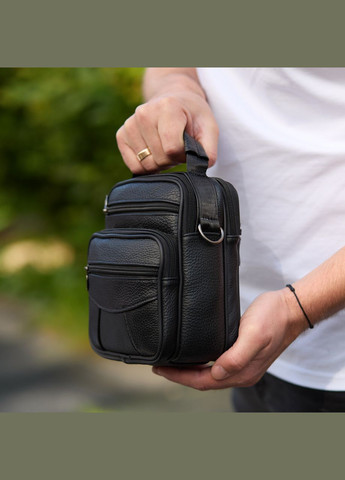 Чоловіча сумка-барсетка шкіряна чорна 32051 Tiding Bag (341309406)