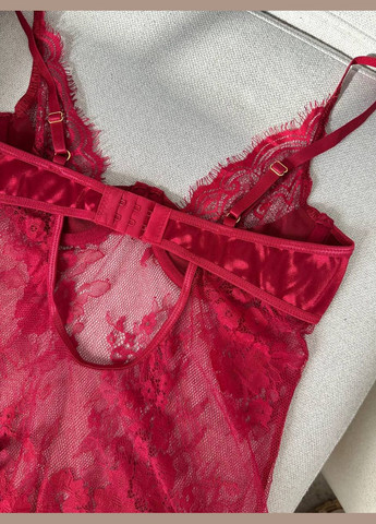 Пеньюар мереживний + трусики червоний No Brand (329369944)