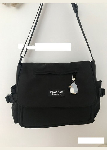 Молодежная сумка-портфель черная с мягким брелком мишки КиП (317619838)