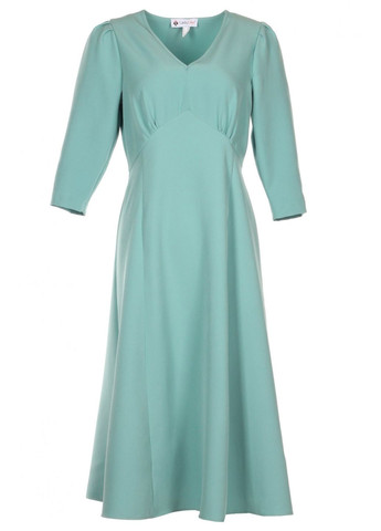 Бирюзовое повседневный платье с длинным рукавом (ll85320149) LadyLike