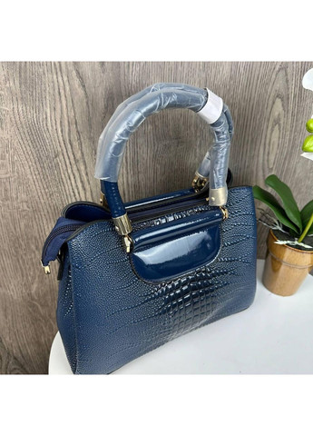 Женская лаковая сумочка Кенгуру рептилия из экокожи цилиндрическая серого цвета ProDobro (363135812)