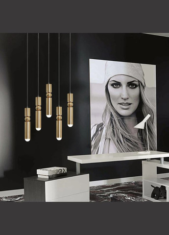 Люстра підвісна на 1 лампочку 26889 Латунь 40-180х10х10 см. Sunnysky (364760014)